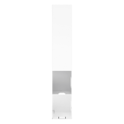 Ultraflex–Protective Wear Organizer, 7 compartment organizer, white ABS plastic, wall mount. Shown left side viewing side load, empty