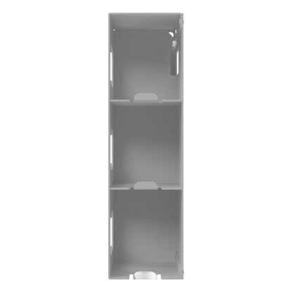 Protective Wear Organizer - Gownless, beige ABS plastic, wall mount, 6 compartments. Right side, empty