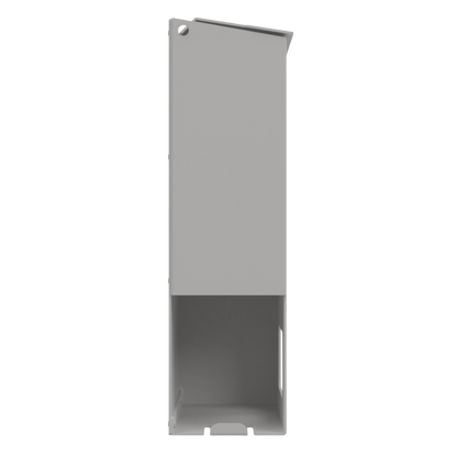 Protective Wear Organizer - Gownless, beige ABS plastic, wall mount, 6 compartments. Left side, empty