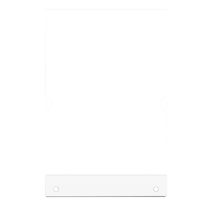Clear, flat plastic sign holder 8-1/2 x 11" with 2 screw holes for wall mounting